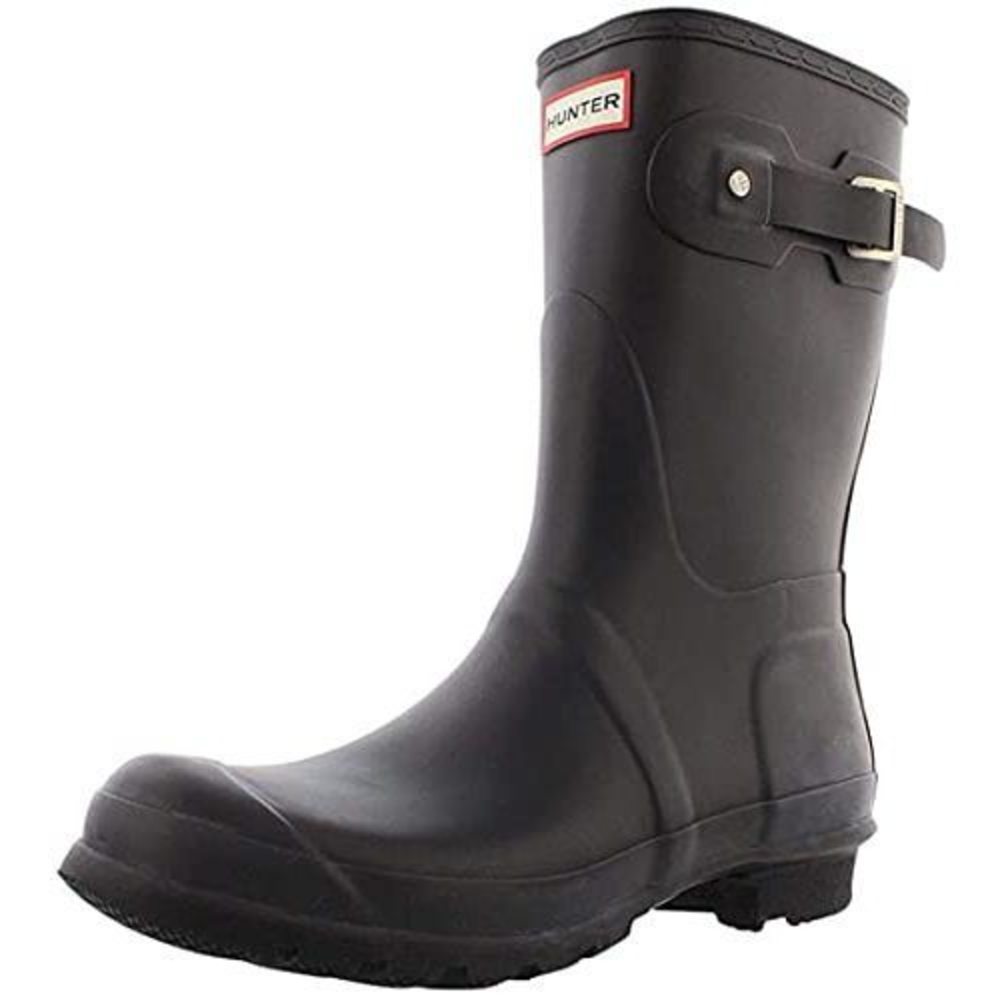 HUNTER WOMENS ORIGINAL SHORT RAIN BOOT BLACK MATTE 9